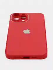 Красный чехол силиконовый для iPhone 7/8/7 Plus/11/12/13 Pro Max/12 Pro, со стеклянной панелью