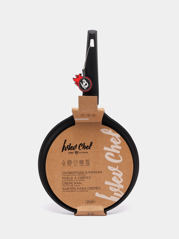 Сковорода блинная Ivlev Chef "Element", литая, d 24 см, антипригарное покрытие Whitford