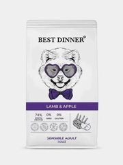Корм сухой для собак крупных пород Бест Диннер Dog Adult Sensible, ягненок с яблоком, 3 кг