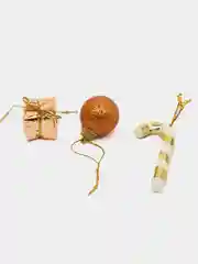 Желтый ёлочные шарики и игрушки, 5 видов