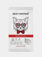 Корм сухой для кошек и котят Бест Диннер Cat Adult & Kitten, говядина и картофель, 1,5 кг