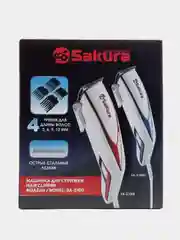 Красный машинка для стрижки волос Sakura SA-5100R, 4 насадки