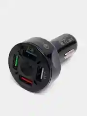 Черный автомобильное зарядное устройство с 4 USB-портами, быстрая зарядка 3,0