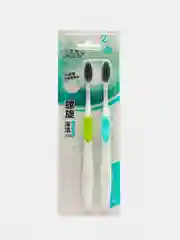 Зубная щетка со спиральными щетинами и углем, 2 штуки