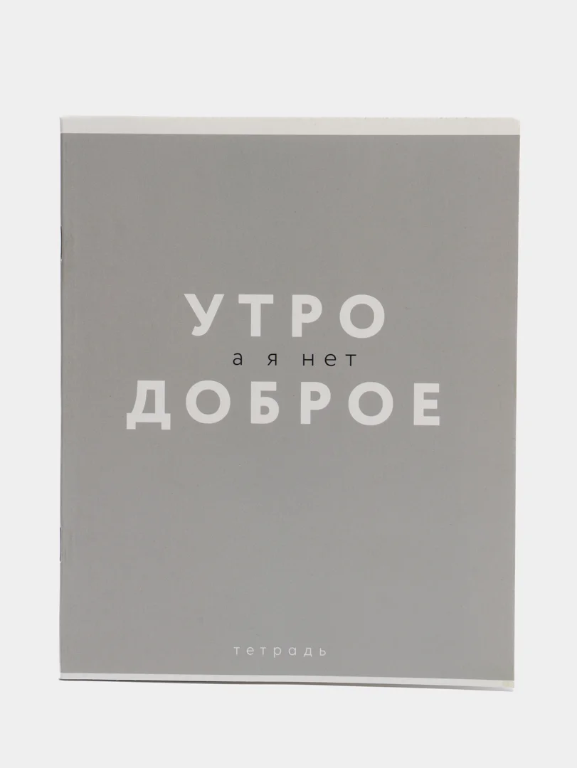 Серый металлик тетрадь "Шрифтовые яркие", А5, 48 листов, на скрепке, в клетку