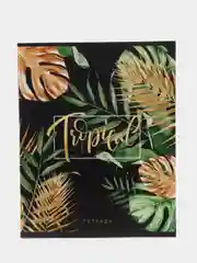 Прозрачный тетрадь Tropical avocado А5, на скрепке, разные дизайны, 48 листов