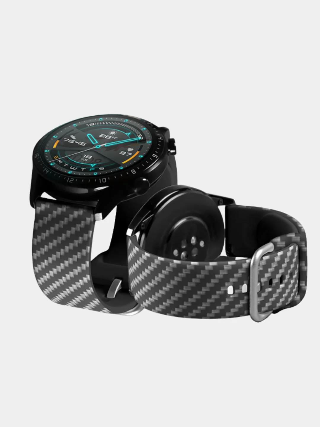 Ремешок для Xiaomi Samsung Honor Amazfit Pace Magic 20 / 22 мм силиконовый карбон