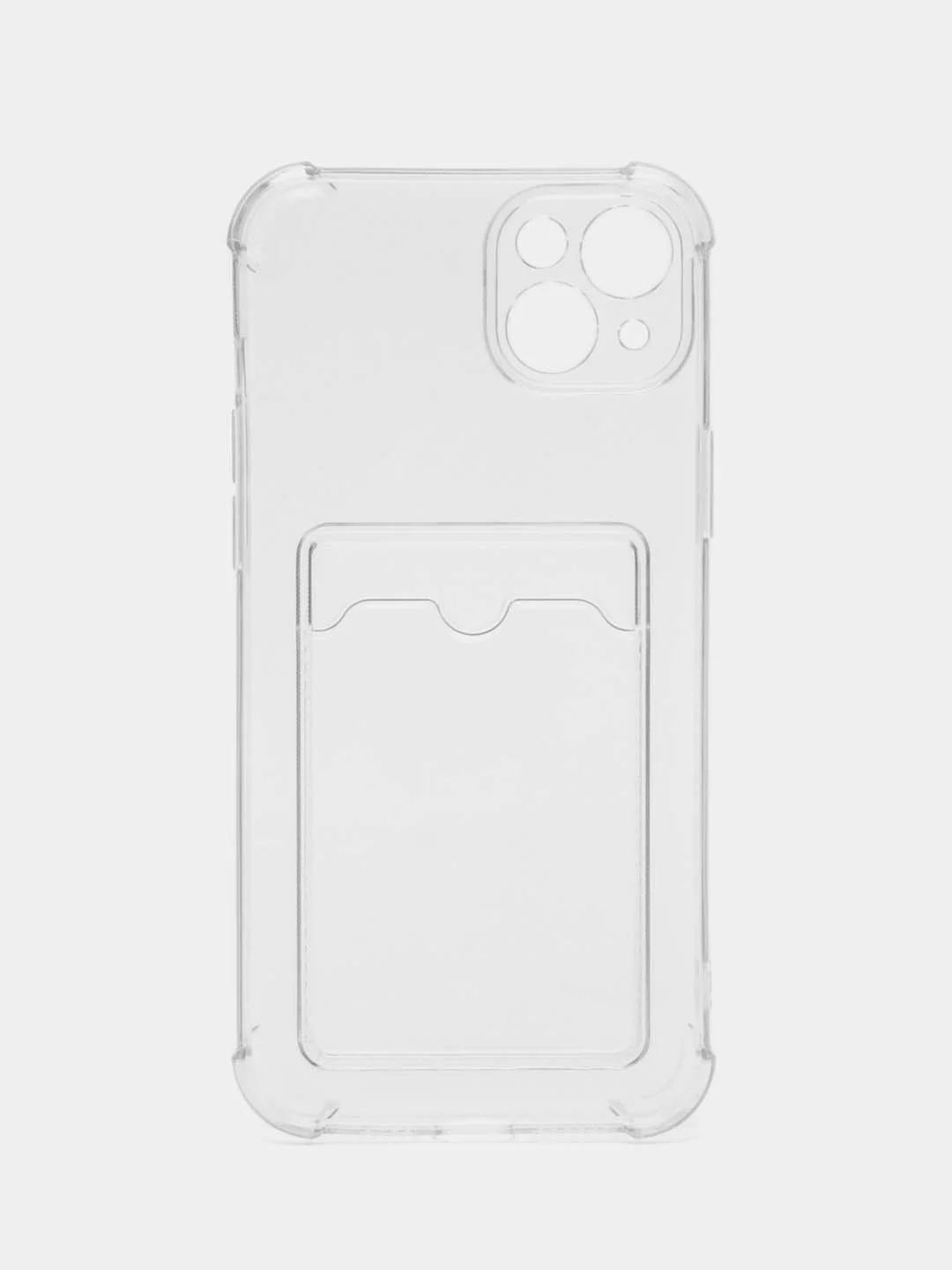Прозрачный чехол для iPhone 11, 12, 13, 14, 14 Pro, Plus, Pro Max, прозрачный, с карманом для карт