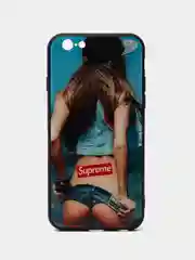 Синий чехол с рисунком для iPhone 5 / 5s / Se / 6 / 6s / 7 / 8 / Se 2020 стеклянная панель