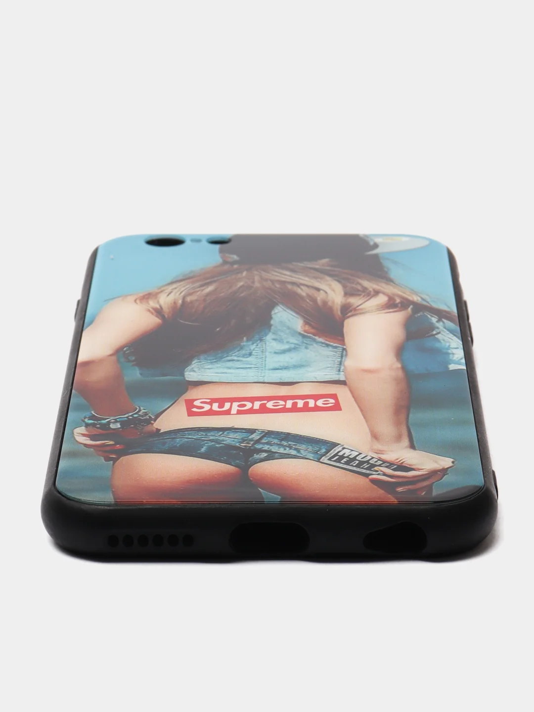 Синий чехол с рисунком для iPhone 5 / 5s / Se / 6 / 6s / 7 / 8 / Se 2020 стеклянная панель