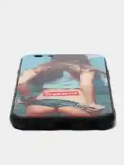 Синий чехол с рисунком для iPhone 5 / 5s / Se / 6 / 6s / 7 / 8 / Se 2020 стеклянная панель