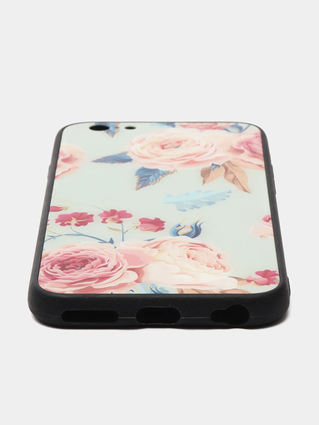 Голубой чехол с рисунком для iPhone 5 / 5s / Se / 6 / 6s / 7 / 8 / Se 2020 стеклянная панель