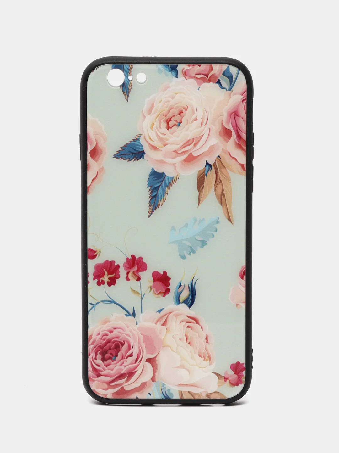 Голубой чехол с рисунком для iPhone 5 / 5s / Se / 6 / 6s / 7 / 8 / Se 2020 стеклянная панель