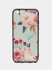 Голубой чехол с рисунком для iPhone 5 / 5s / Se / 6 / 6s / 7 / 8 / Se 2020 стеклянная панель
