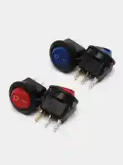 Набор выключателей MICRO c подсветкой, клавишные, круглые, 250 В, 3 А, 8 штук, 4 цвета