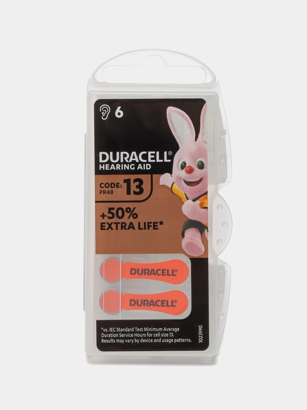 Батарейки для слуховых аппаратов Duracell ZA13 (A13, PR48, AC13, DA13) в боксе