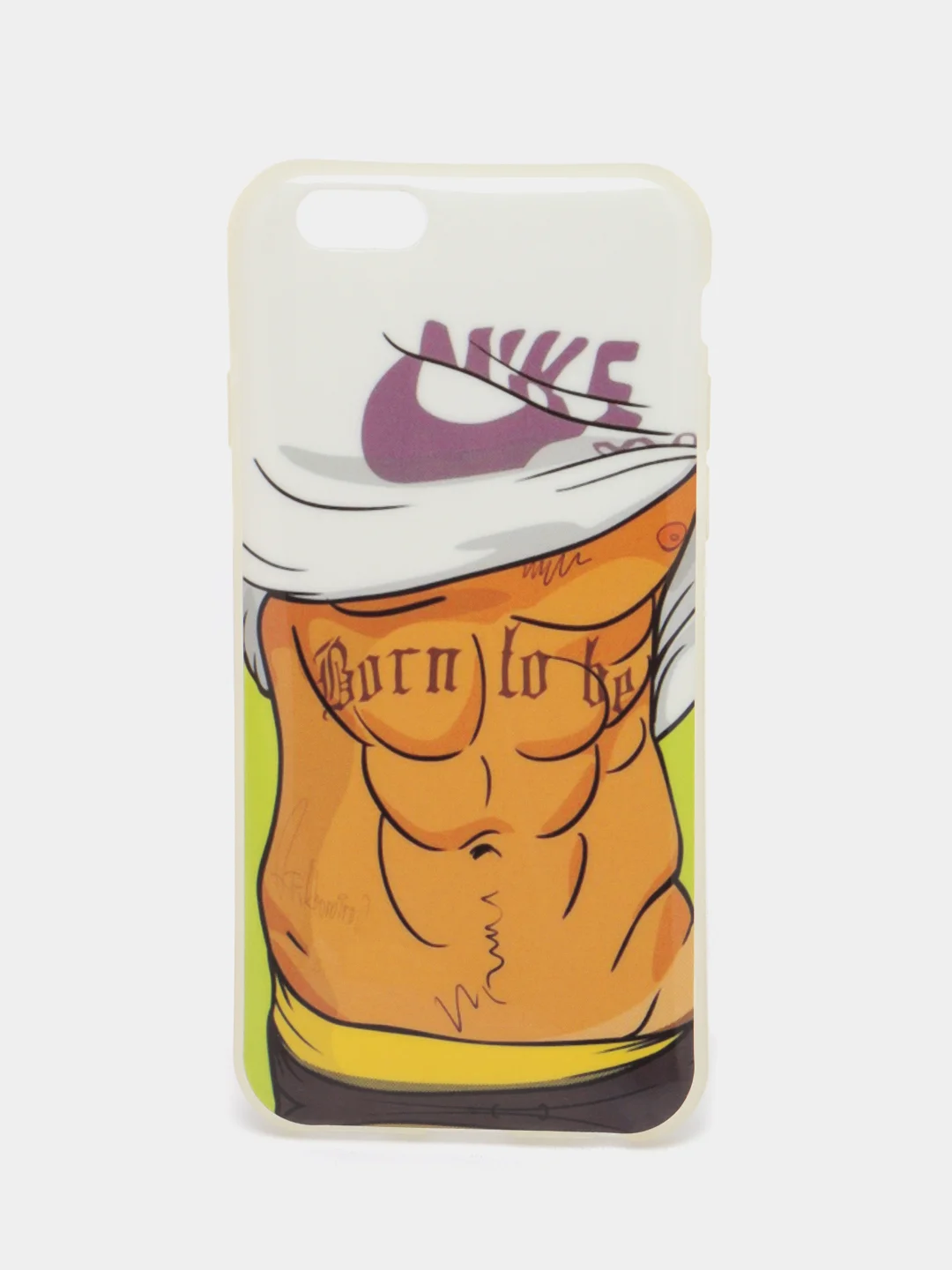 Желтый силиконовый чехол с рисунком на айфон 6 / 6s / X / Xs / 7 Plus / 8 Plus