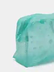 Бирюзовый косметичка женская дорожная, прозрачная, на молнии