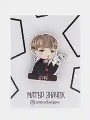 Аметистовый значок на одежду "BTS", пин на булавке деревянный, на рюкзак, на шоппер
