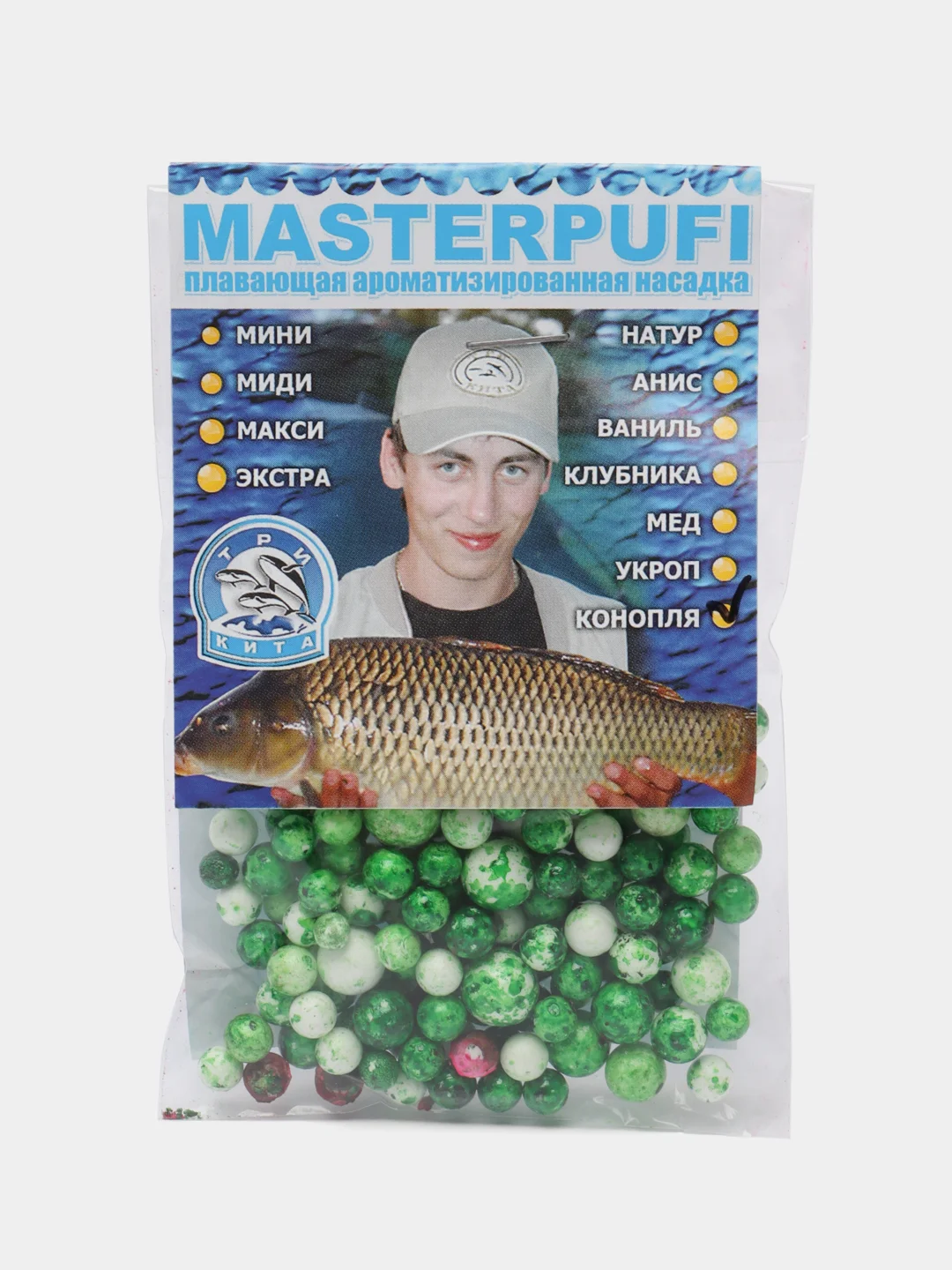 Зеленый вкусовая приманка для рыбалки "Мастер Пуфи миди" Ароматизированная насадка