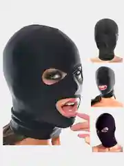 Балаклава БДСМ, черная маска, маска-шлем на голову БДСМ, шапка с отверстием для глаз и рта