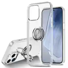 Прозрачный чехол силиконовый для iPhone 11 Pro Max, 7/8 Plus, 12 Pro, S10, с кольцом-держателем