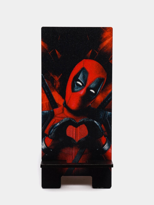 Деревянная подставка под телефон Дэдпул (Deadpool)