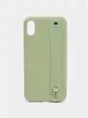 Оливковый чехол для Apple iPhone XS Max силиконовый, с ручкой