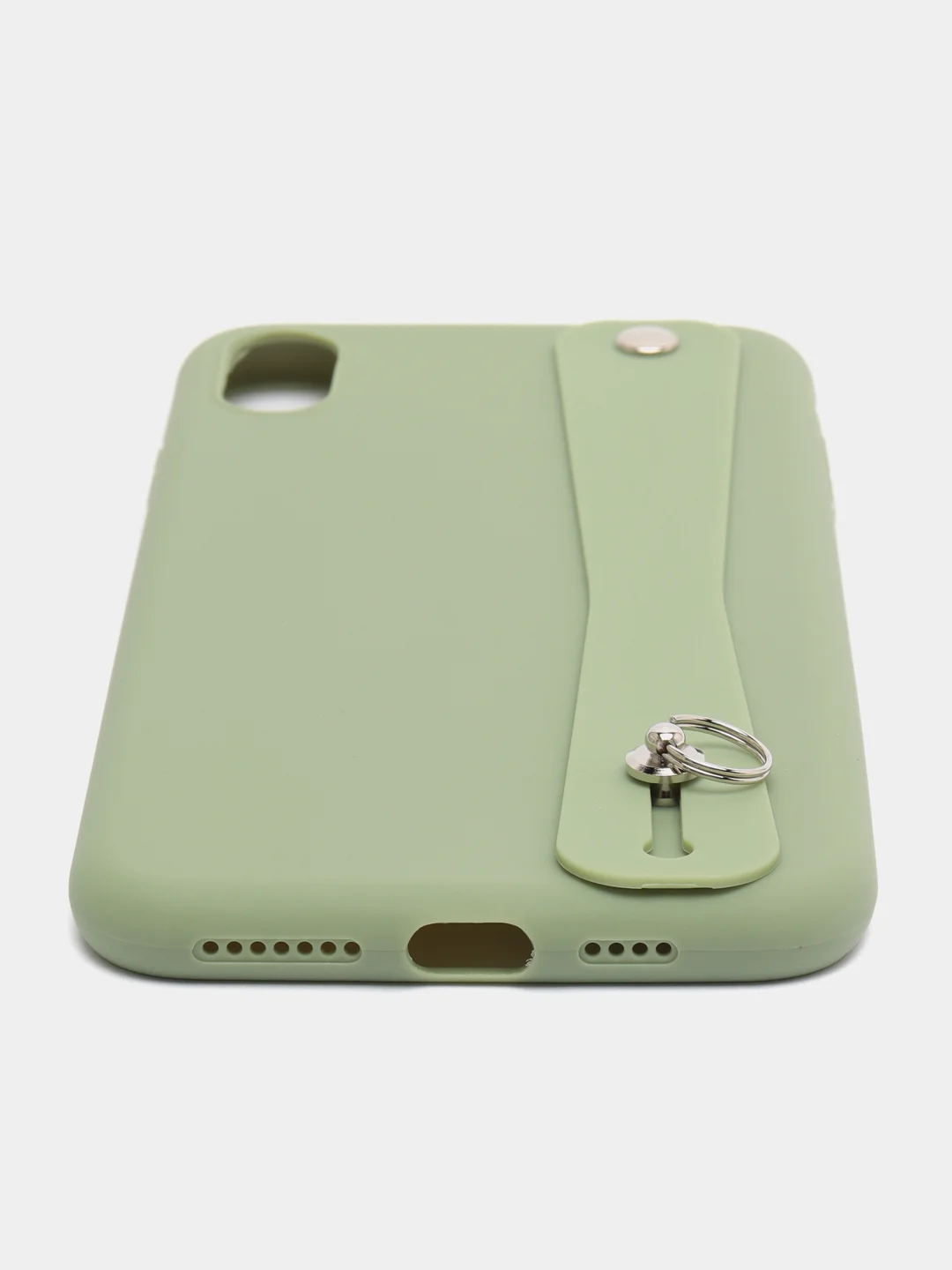 Оливковый чехол для Apple iPhone XS Max силиконовый, с ручкой