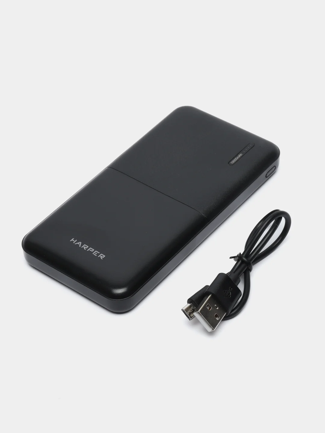 Черный внешний аккумулятор Harper PB-10011, 10000 мАч, Micro USB, гарантия 1 год