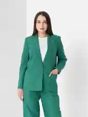 Зеленый костюм брючный женский, оверсайз