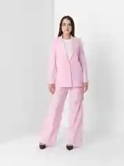 Розовый костюм брючный женский, оверсайз