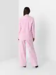 Розовый костюм брючный женский, оверсайз