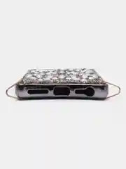 Светло-коричневый чехол с цепочкой iPhone 6 / 7 / 8 / Se 2020 / 6 Plus / 7 Plus / 8 Plus стразы, жемчуг