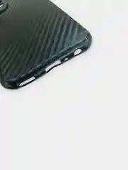 Черный чехол Samsung Galaxy A23 (Самсунг Галакси А23), силиконовый, под карбон