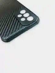 Черный чехол Samsung Galaxy A23 (Самсунг Галакси А23), силиконовый, под карбон