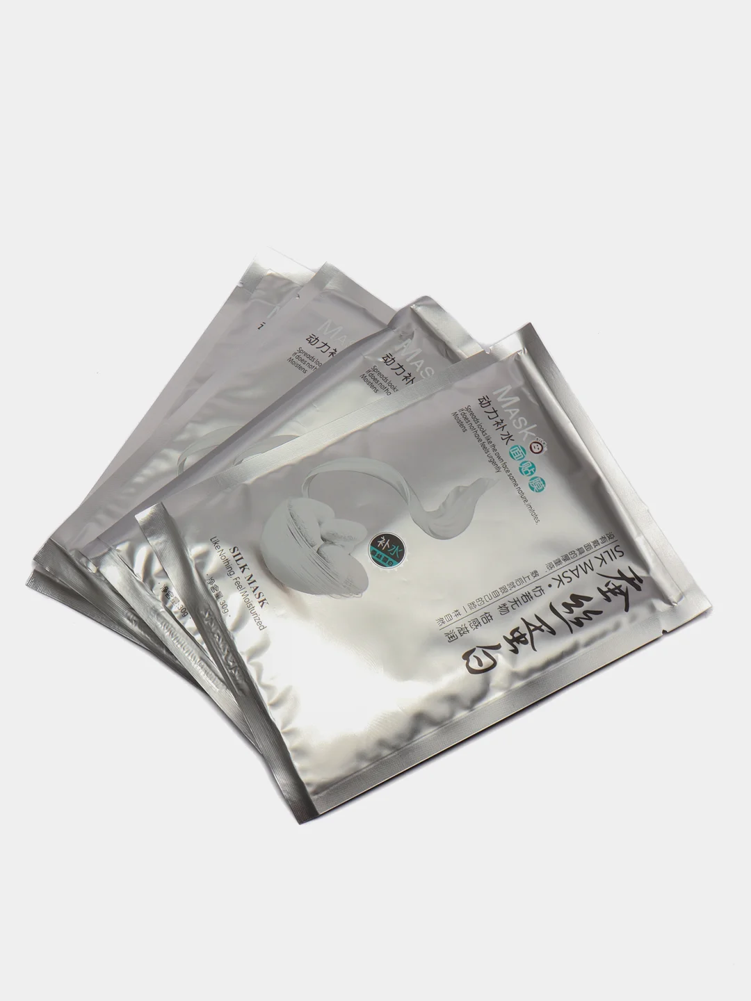 Серебряный silk Mask тканевые маски для лица по 1, 3, 5, 10 штук с протеинами шелка, 30 г