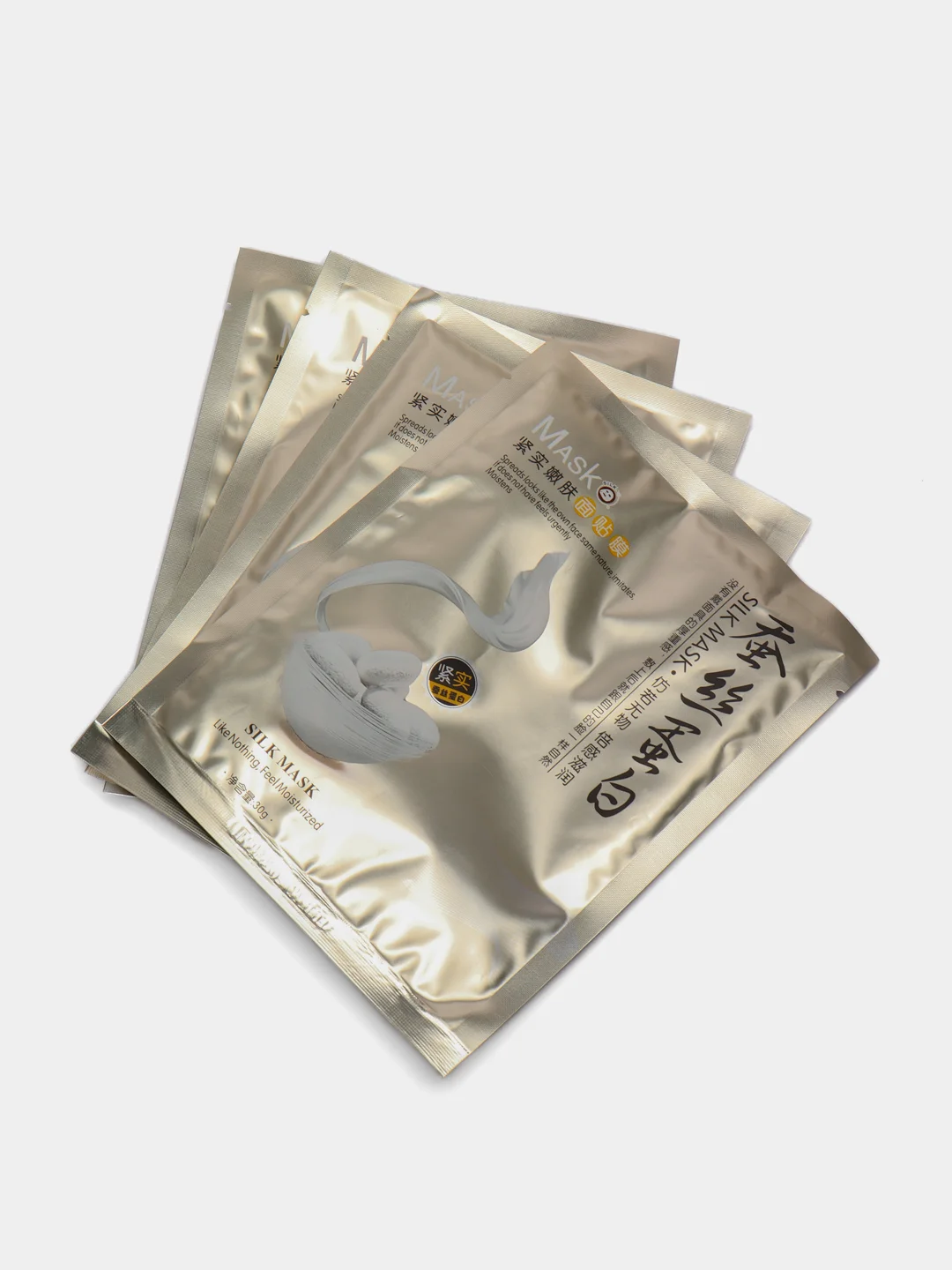 Золотой silk Mask тканевые маски для лица по 1, 3, 5, 10 штук с протеинами шелка, 30 г