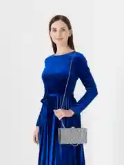 Серый женский клатч вечерний, на цепочке