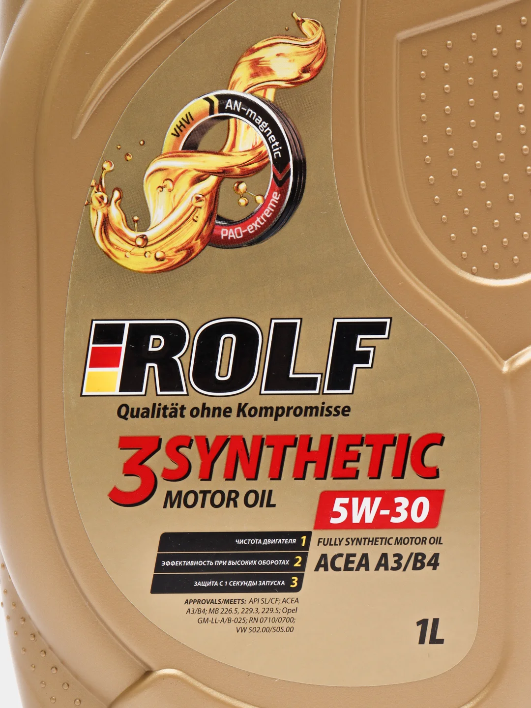 Моторное масло ROLF 3-SYNTHETIC 5W-30, ACEA A3/B4, синтетическое, 1 л
