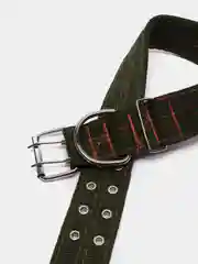 Лесной зеленый ошейник нейлоновый с двойным язычком для собак крупных пород из нейлона, с застёжкой
