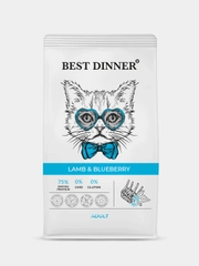 Корм сухой Бест Диннер Cat Adult, ягненок с голубикой, для кошек, 10 кг