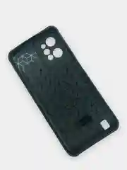 Черный чехол Realme C31 (Реалми С31) силиконовый под карбон