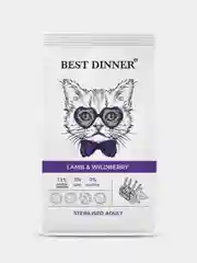 Корм сухой для стерилизованных кошек "Бест Диннер" Cat Adult, ягненок с ягодами, 1,5 кг