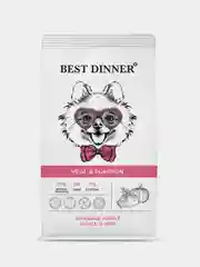 Корм сухой Best Dinner Dog Adult Mini, телятина с тыквой, для собак мелких пород, 1,5 кг