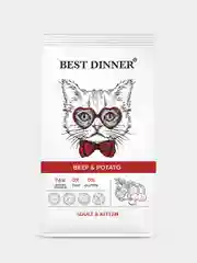 Корм сухой Best Dinner Cat Adult & Kitten, говядина с картофелем, для кошек и котят, 400 г