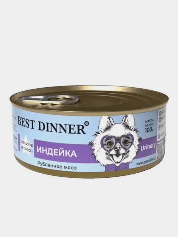 Влажный диетический корм для собак Best Dinner Vet Profi Urinary "Индейка с картофелем" Exclusive VET PROFI - 0,1 кг 12шт