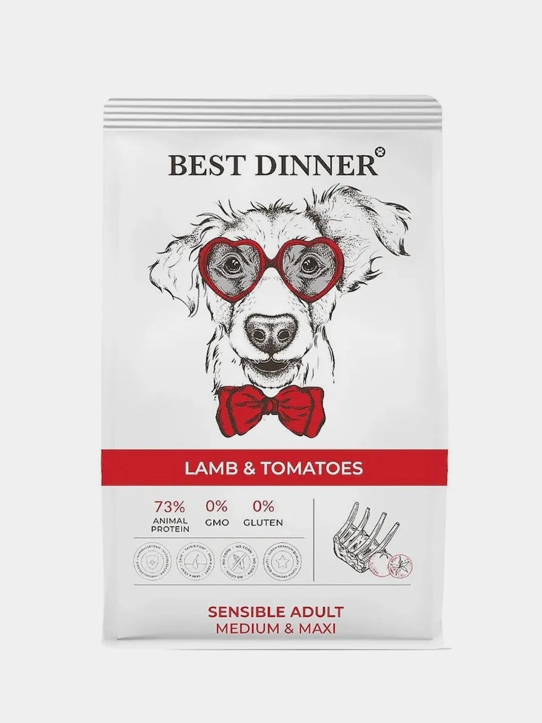 Корм сухой Бест Диннер Dog Adult, ягненок с томатами, для собак, 3 кг