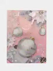 Розовый пакет новогодний, подарочный