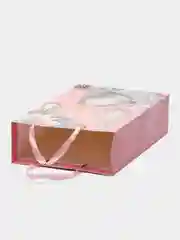 Розовый пакет новогодний, подарочный